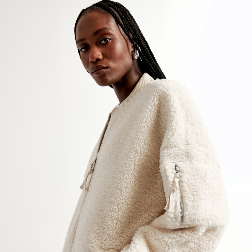 Oversized Sherpa Bomber Jacket